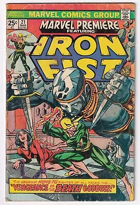 Buy Marvel Premiere Featuring Iron Fist 21 Comic Book 1975 Misty Knight 1st Full App • 19.41£