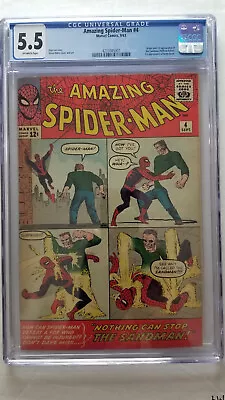 Buy Amazing Spider-Man #4 CGC 5.5 Fine-    1st Appearance Sandman • 1,863.86£