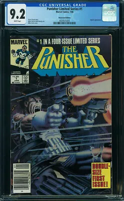 Buy Punisher Limited Series #1 CGC 9.2 1986 - NEWSSTAND - WHITE Pages! P2 405 Cm • 108.69£