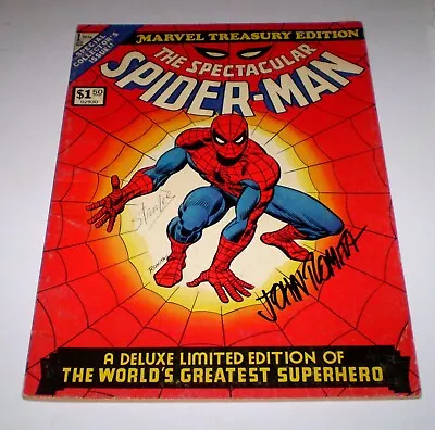 Buy Marvel Treasury #1 Spectacular Spider-man SIGNED By STAN LEE And JOHN ROMITA • 384.42£