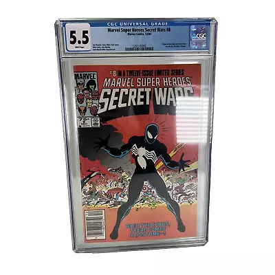 Buy Marvel Super Heroes Secret Wars 8 CGC 5.5 Venom 1st Black Suit White Pages • 152.19£