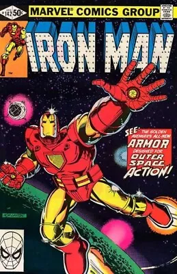 Buy IRON MAN #142 F/VF, Bob Layton, Direct Marvel Comics 1980 Stock Image • 5.45£