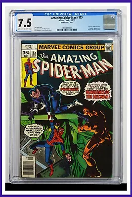 Buy Amazing Spider-Man #175 CGC Graded 7.5 Marvel December 1977 Newsstand Comic Book • 69.89£