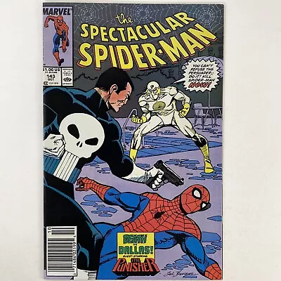 Buy Spectacular Spider-Man #143 Newsstand 1st App Carlos Lobo Brothers Punisher 1988 • 8.38£