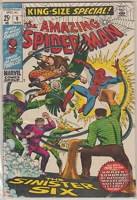 Buy Amazing Spider-Man Annual #6 (VG- 3.5) 1st Appearance Sinister Six 1969 Marvel • 30.29£