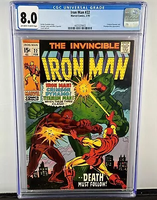 Buy Iron Man #22 CGC 8.0! 1970! Crimson Dynamo! Titanium Man! • 155.59£
