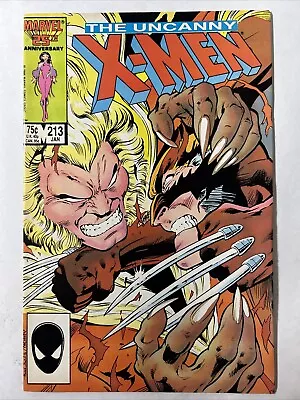 Buy Uncanny X-Men 213 Wolverine Sabretooth Battle Chris Claremont 1986 Marvel • 19.41£