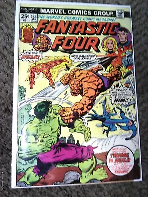 Buy Fantastic Four 166 - Classic Thing Vs Hulk - Bronze Age - Very Good 4.0 • 6.21£