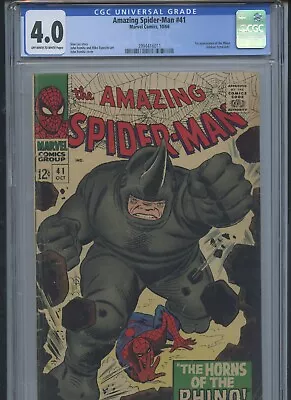 Buy Amazing Spider-Man #41 1966 CGC 4.0 (1st App Of Rhino) • 295.11£