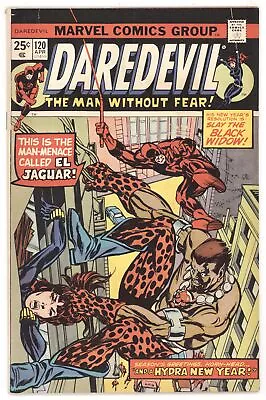 Buy Daredevil 120 Marvel 1975 VG FN Gil Kane Black Widow 1st El Jaguar • 7.69£