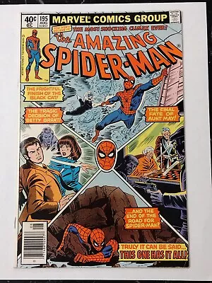 Buy Amazing Spider-Man #195  FINE 6.0 NEWSSTAND Origin & 2nd BLACK CAT 1979 HOT🔥KEY • 12.43£