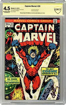 Buy Captain Marvel #29 CBCS 4.5 SS Thomas/ Starlin 1973 18-3B50655-044 • 74.69£