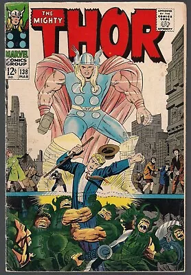 Buy THOR THE MIGHTY #138 MARVEL 1967 ULIK 2nd APPEAR  FLAMES OF BATTLE!  KIRBY FN+ • 22.69£