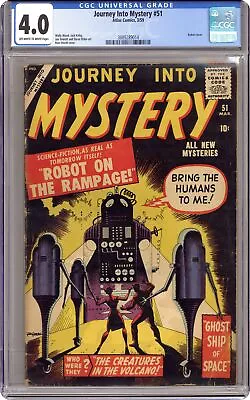 Buy Journey Into Mystery #51 CGC 4.0 1959 3889289014 • 240.75£