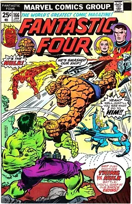 Buy FANTASTIC FOUR #166 FN Signed 2X Roy Thomas/George Perez 1976 Hulk Pt. 1 • 116.48£