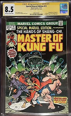 Buy SPECIAL MARVEL EDITION #15 CGC 8.5 OW/W 1 ST APP SHANG-CHI Signed By Simu Liu 🔥 • 446.55£