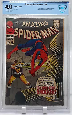 Buy Amazing Spider-man 46 1967 CBCS 4.0 Marvel Comics 1st Appearance Of Shocker • 155.31£