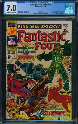 Buy Fantastic Four Annual #5 ⭐ CGC 7.0 ⭐ 1st Solo Silver Surfer! Marvel Comic 1967 • 135.91£