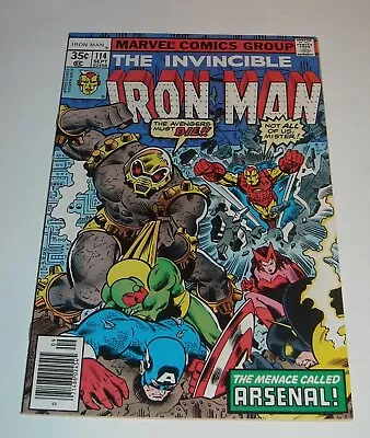 Buy IRON MAN # 114 Marvel Comics September 1978 ARSENAL 1st APPEARANCE HIGH GRADE • 10.86£