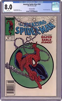 Buy Amazing Spider-Man #301N Newsstand Variant CGC 8.0 1988 4355836001 • 97.08£