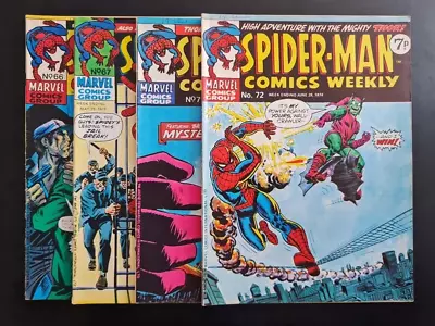 Buy Spider-man Comics Weekly #66 #67 #71 #72 Marvel Uk Weekly 1974 • 1.99£