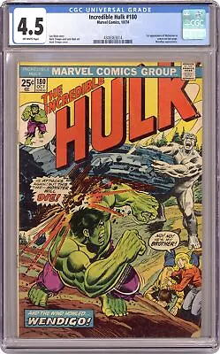 Buy Incredible Hulk #180 CGC 4.5 1974 4308363014 1st App. Wolverine (cameo) • 544.60£