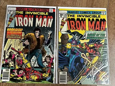 Buy The Invincible Iron Man #101 & #102 🔑 1st App Of Dreadknight & 1st Cover - 1977 • 22£