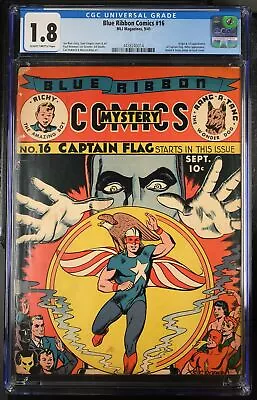 Buy Blue Ribbon Comics #16 CGC GD- 1.8 1st Appearance Captain Flag! Archie 1941 • 698.17£