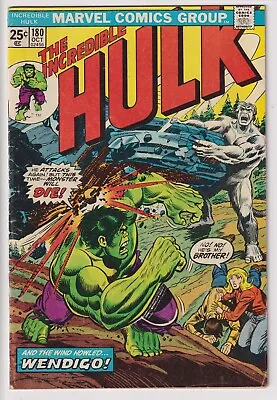 Buy Incredible Hulk #180 VG+ 4.5 1st Wolverine  MVS INCLUDED OW/W PGS AFFORDABLE ! • 462.91£