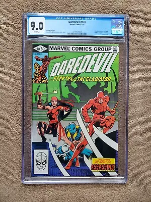 Buy Daredevil 174 Frank Miller! Elektra! Kingpin! 1st App Hand Ninjas!  CGC 9.0 (WP) • 38.83£