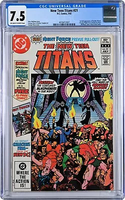 Buy New Teen Titans #21 CGC 7.5 (Jul 1982, DC) George Perez, 1st Full Brother Blood • 29.12£