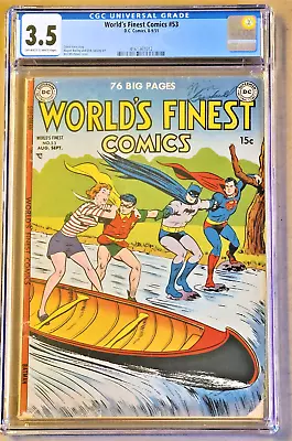 Buy WORLD'S FINEST COMICS #53 (DC:1951) Superman Batman Robin VG- (CGC 3.5) • 309.87£