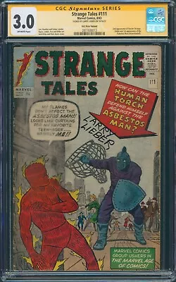 Buy Strange Tales #111 1963 Cgc 3.0 Owp 2nd Doctor Strange Ss Signed Larry Lieber 1 • 601.87£