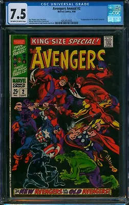 Buy Avengers Annual #2 ⭐ CGC 7.5 ⭐ 1st App Of SCARLET CENTURION! Marvel Comic 1968 • 131.25£