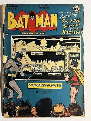 Buy Batman #48 Dc Comics 1948 Golden Age Penguin App! Secrets Of The Batcave • 221.33£