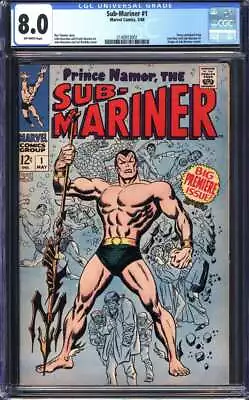 Buy Sub-mariner #1 Cgc 8.0 Ow Pages // Origin Retold Marvel Comics 1968 • 388.30£