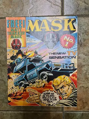 Buy M.A.S.K. MASK Issue 1 Comic By Fleetway With Thunderhawk Poster • 17.95£