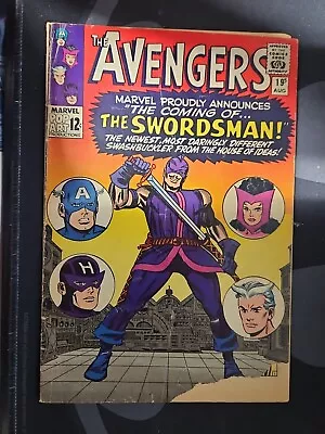 Buy AVENGERS #19, Marvel, 1965, Key: 1st Swordsman! Origin Story For Hawkeye! • 18.63£