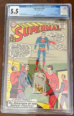Buy Superman #158 CGC 5.5 Key 1st App Flamebird & Nightwing DC Appearance 1963 • 186.39£