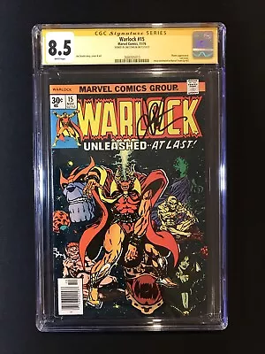 Buy Warlock #15 Marvel 1976 CGC 8.5 WP Last Issue Signed By Jim Starlin • 155.31£