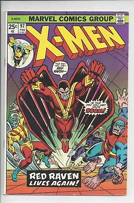 Buy X-men #92 F+ (6.5) - 1975 -Ron Wilson Cover - Reprints 1st Red Raven • 38.83£