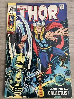 Buy Mighty Thor #160 (Marvel 1969) Galactus Appearance! Jack Kirby Artwork! • 21.75£