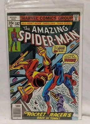 Buy Amazing Spider-Man #182 - 1978 Marvel 1st Print Newsstand Rocket Racer! • 27.18£