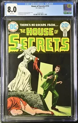 Buy HOUSE OF SECRETS #115 CGC Graded 8.0 DC Comics 1974 • 54.35£