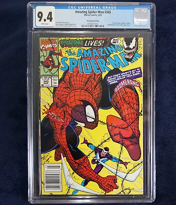 Buy Amazing Spider-Man #345 CGC 9.4 WP NEWSSTAND Cletus Kasady Carnage Venom Cover • 100.18£