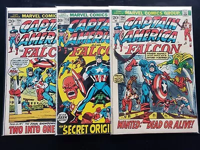 Buy Marvel Captain America And The Falcon # 154,155,156, Bronze Age Comic Book FN • 38.83£
