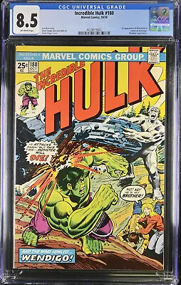 Buy Incredible Hulk #180 CGC 8.5 OW 1st Wolverine Cameo • 933.60£