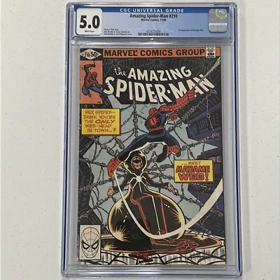 Buy CGC 5.0 - AMAZING SPIDER-MAN #210 (11/80); 1st App Of Madame Webb • 58.25£