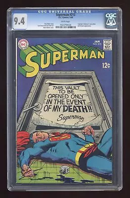 Buy Superman #213 CGC 9.4 1969 1023799026 • 244.63£