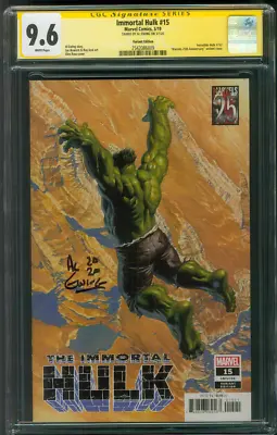 Buy Immortal Hulk 15 CGC SS 9.6 Ewing Signed Alex Ross Variant Cover 5/19 • 100.95£